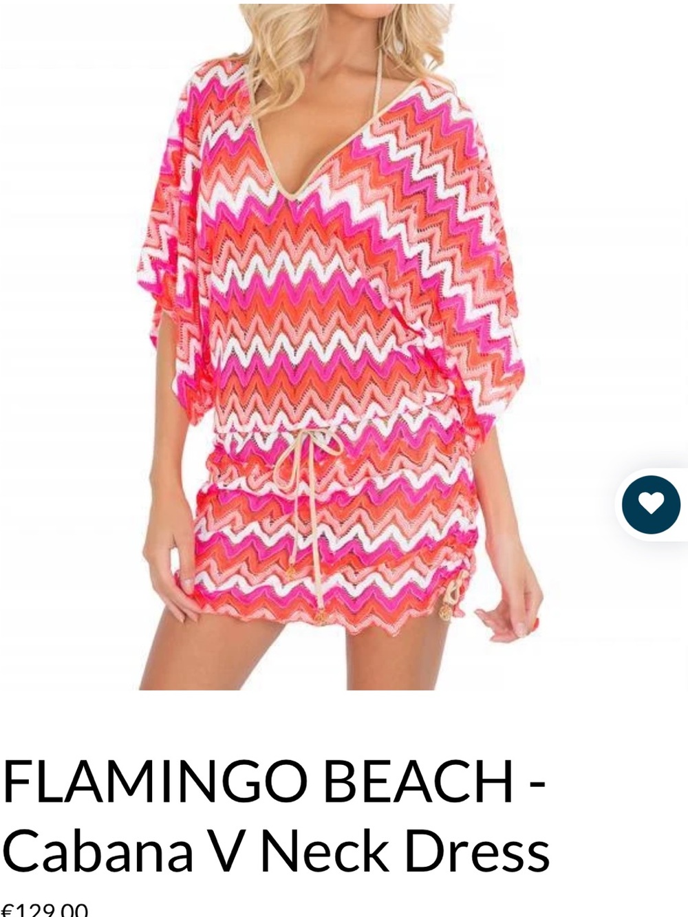 NWT Luli Fama Flamingo Beach Crochet Swim Coverup Dress